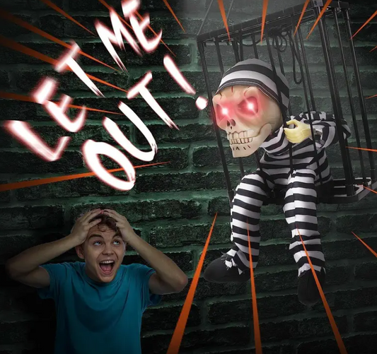 Electronic "LET ME OUT" Skeleton Prisoner