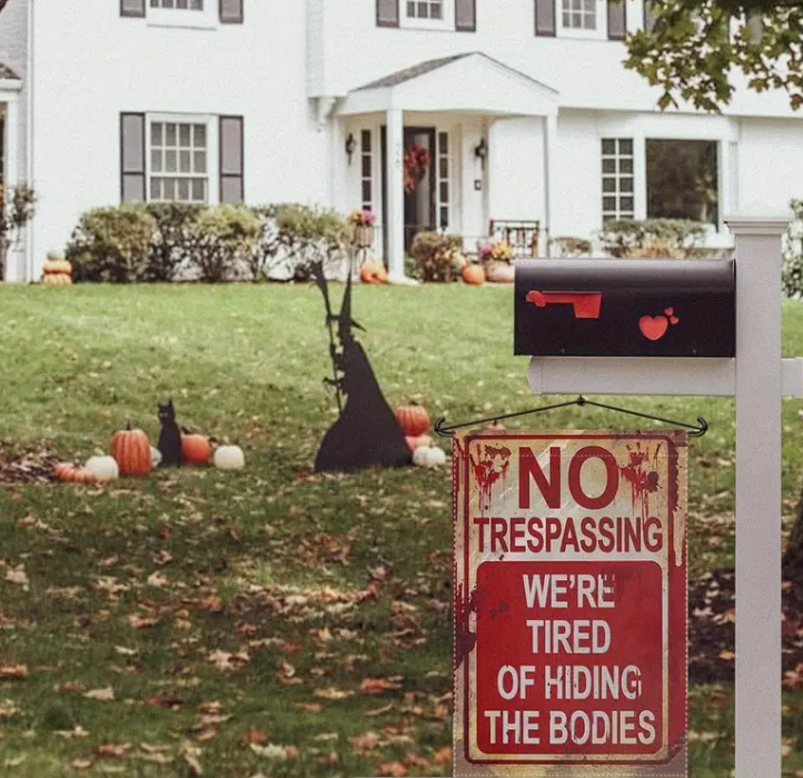 Spooky NO Trespassing Sign