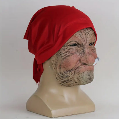 Old "Little Red" Woman Smoking Mask